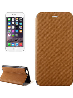 Δερμάτινη αναδιπλούμενη θήκη denim με βάση iPhone 6 Plus & 6S Plus (Καφέ) (OEM)
