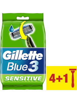 Gillette Blue 3 Sensitive Ξυραφάκι μιας Χρήσης με 3 Λεπίδες & Λιπαντική Ταινία 5τμχ