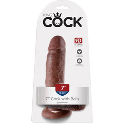 Pipedream King Cock 7" Ρεαλιστικό Dildo με Βεντούζα & Όρχεις 18cm Caramel