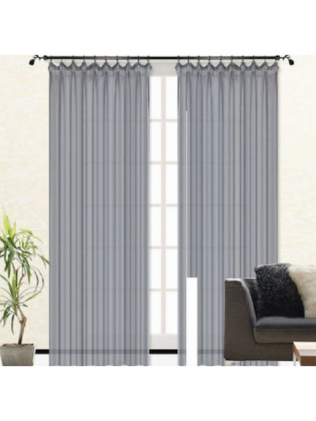 Import Hellas Κουρτίνα με Τρέσα 160x270 Γκρι