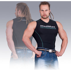 MadMax Technowear Compression Sleeveless Top - Αμάνικη Μπλούζα Συμπίεσης (Black/Green)