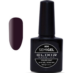 Elixir Semigel 806 Damson Ημιμόνιμο Βερνίκι Νυχιών 8ml