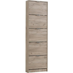 Fylliana Base Παπουτσοθήκη Ξύλινη Δρυς Μ58xΠ18xΥ191.5cm 11008513