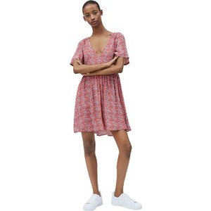 Pepe Jeans Carolina Mini Καλοκαιρινό Καθημερινό Φόρεμα Floral Ροζ PL952826-0AA