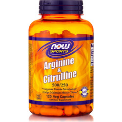 Now Sports Arginine & Citrulline 500/250mg 120 Κάψουλες