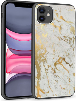 Θήκη iPhone 11 Black TPU - Gold Marble