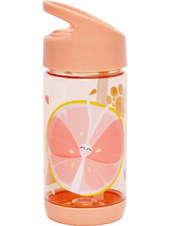 Petit Monkey Flies Παιδικό Μπουκάλι Πλαστικό BPA Free με Καλαμάκι Σομόν 400ml