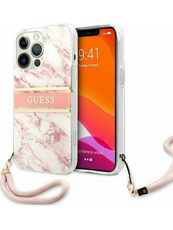 GUHCP13LKMABPI Guess TPU Marble Stripe Case for iPhone 13 Pro Pink