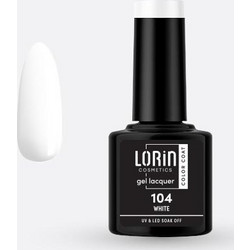 Lorin Gel Lacquer 104 White Ημιμόνιμο Βερνίκι Νυχιών 8ml