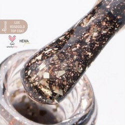 Alezori Non Wipe Lux Rose Gold Top Coat Glitter Ημιμόνιμο Βερνίκι Νυχιών 15ml