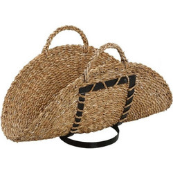 Εφημεριδοθήκη KAG129 60x48x18cm Natural-Black Espiel Seagrass