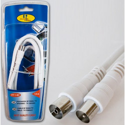 Καλώδιο Κεραίας Coax Male to Coax Female 1.5m White FTT1-007