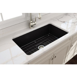 Bocchi 1362-401 Black Matt Υποκαθήμενος Νεροχύτης Πορσελάνης Ματ 81x48cm