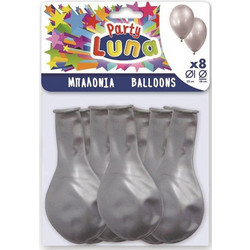 Luna Party Μπαλόνια 8 Τμχ Ασημί (000088939)