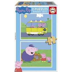 Παιδικό Puzzle Educa Ξύλινο Peppa Το Γουρουνάκι 2x9 Κομμάτια