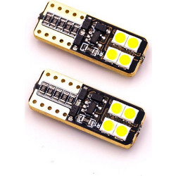 Ψείρες LED t10 πλακέ με 8 smd Can Bus 2 τεμάχια