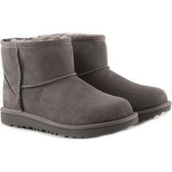 UGG Classic Mini II Παιδικά Μποτάκια Γκρι Suede με Γούνα 1017715K