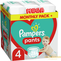 Pampers Pants Monthly Pack Πάνες Βρακάκι No4 9-15kg 284τμχ