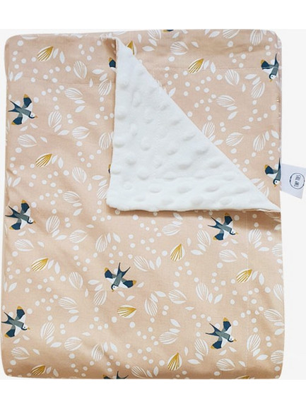 Tiny Toes Swallows Κουβέρτα Αγκαλιάς Βελουτέ 75x110 Μπεζ