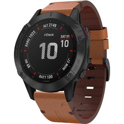Tech-Protect Λουράκι Δερμάτινο Brown (Fenix 5 / 6 / 6 Pro / 7)