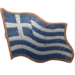 Σήμα ραφτό υφασμάτινο με κυματίζουσα Ελληνική σημαία