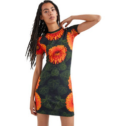 Desigual Alma Mini Καλοκαιρινό Καθημερινό Φόρεμα Floral Χακί 22SWVK08-7029
