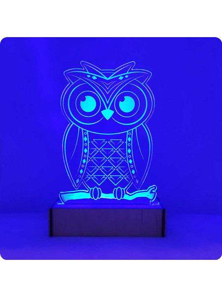 ΕΠΙΤΡΑΠΕΖΙΟ ΦΩΤΙΣΤΙΚΟ ΚΟΥΚΟΥΒΑΓΙΑ PLEXIGLASS ME LED ΚΑΙ ΞΥΛΙΝΗ ΒΑΣΗ (16 x 26 cm)