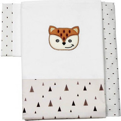Bebe Stars Fox 3061 Σετ Βρεφικά Σεντόνια Κούνιας Βαμβακερά 100x150 White