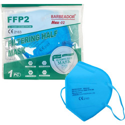 Barbeador MAX-02 FFP2 Filtering Half Mask Γαλάζια 20τμχ