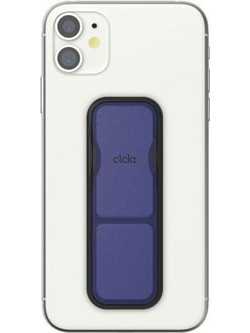 Clckr Universal Phone Holder Ring with Stand Size S Reflective Navy Blue