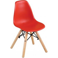ΕΜ123,ΚR ART Wood Kid Καρέκλα Ξύλο - PP Κόκκινο 1 pack / 4 pcs-32x34x57cm