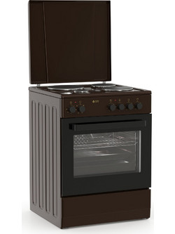 Thermogatz TGS E124 BR Turbo Κουζίνα Ηλεκτρική 60lt με Εμαγιέ Εστίες 60cm