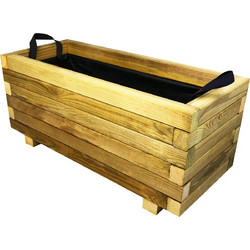 CE Ξύλινη Ορθογώνια Ζαρντινιέρα 70x30x28cm (005977-70x30x28)