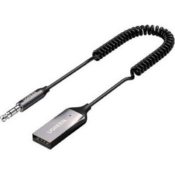 Ugreen Αντάπτορας Ήχου Bluetooth 5.0 Handsfree Car Kit Audio Receiver USB, AUX - Μαύρο (70601) (06-3038)