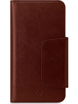 Celly Θήκη Wallet Duomo με Μαγνήτη για Smartphone έως 5.8" Καφέ DUOMOXLBR