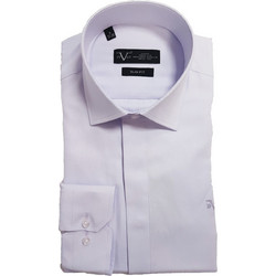 Versace 19V69 Ανδρικό Πουκάμισο Βαμβακερό Μακρυμάνικο Slim Fit Λιλά