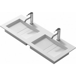 Inter Ceramic iStone Ένθετος Νιπτήρας Μπάνιου 120x46cm Λευκός 38131