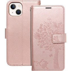 iPhone 13 mini Forcell Mezzo Tree Wallet Δερματίνης - Ροζ Χρυσό