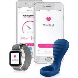 OhMiBod Nex 3 Δαχτυλίδι Πέους Σιλικόνης με Δόνηση 3.2cm Μπλε
