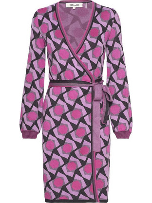Diane Von Furstenberg Midi Καθημερινό Φόρεμα Κρουαζέ Ροζ DVFDR3Q002CGLWP-B2342
