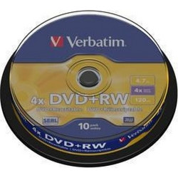 DVD+RW VERBATIM 43488 SERL 4.7GB 4X MATT SILVER SURFACE. 43488