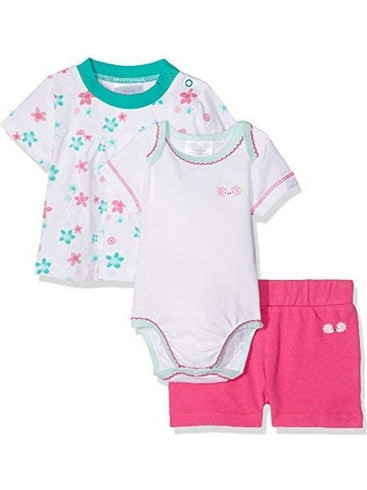 Twins Σετ 3 Τεμάχια Φορμάκι Σορτς TShirt 6-9 μηνών 74 cm - Fuchsia (170150)