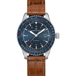 Hamilton Khaki Aviation Ανδρικό Ρολόι Αυτόματο με Καφέ Δερμάτινο Λουράκι H76645540