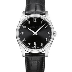 Hamilton Jazzmaster Ανδρικό Ρολόι με Μαύρο Δερμάτινο Λουράκι H38511733