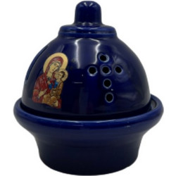 Kαντήλι Θόλος Θεομήτωρ Kεραμικό 13x14cm - Μπλε