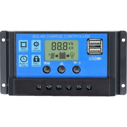 Ρυθμιστής φόρτισης με οθόνη PWM 10Ah 12/24V