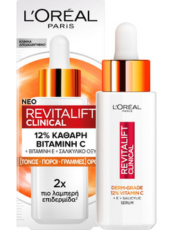L'Oreal Paris Revitalift Clinical Vitamin C Αντιγηραντικό Ενυδατικό Serum Προσώπου για Λάμψη με Βιταμίνη C & Βιταμίνη E 30ml