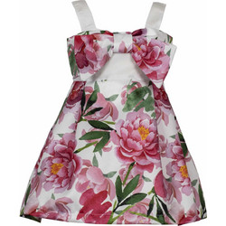 M&B Παιδικό Φόρεμα Floral Λευκό Ροζ 1727