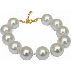 Jt Ασημένιο χρυσο βραχιόλι μεγάλα μαργαριτάρια shell pearls