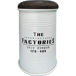 Σκαμπώ Joao λευκό μεταλλικό Factories 47cm Marva 192924Β
